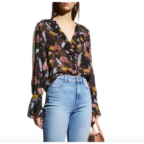 PAIGE ARIANNE FLORAL BLOUSE Size XS - Picture 1 of 14